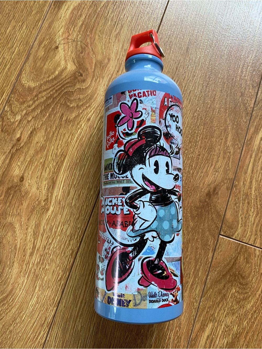 Minnie Mouse Light Blue Graphic Water Bottle